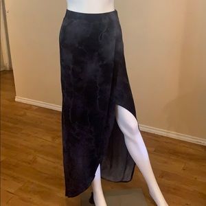 Blue swirl SCRAPBOOK Long Split Skirt MEDIUM